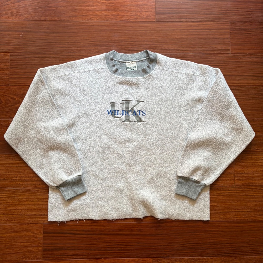 Briar Creek Women's Kentucky Wildcats UK Sweatshirt Size L Gray Cropped USA 90s